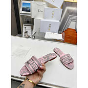 Dior Dway Slide Pink and Gray Cotton Sauvage Motif - 4