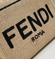 Fendi Sunshine Medium Black Natural Straw Shopper 35x31x17cm - 2