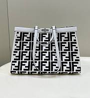 Fendi X-Tote White Canvas Shopper FF Black White 41x16x29.5cm - 1