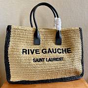 YSL Rive Gauche Tote Bag Raffia Leather 48x36x16cm - 1