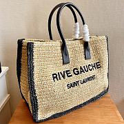 YSL Rive Gauche Tote Bag Raffia Leather 48x36x16cm - 5