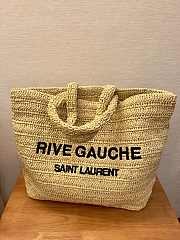 YSL Rive Gauche Supple Tote Bag Raffia Crochet 38x35x14.5cm - 1