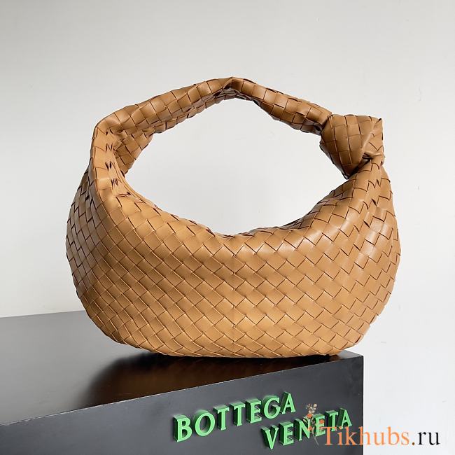 Bottega Veneta Small Jodie Intrecciato Leather Shoulder Bag Caramel 48x40x16cm - 1