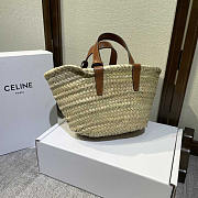 Celine Teen Triomphe Classic Panier Palme Leaves Tan 19x20x10cm - 3