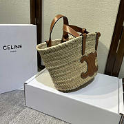 Celine Teen Triomphe Classic Panier Palme Leaves Tan 19x20x10cm - 2