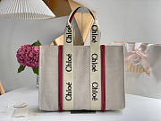 Chloe Large Woody Tote Bag Red 45x33x13cm - 1