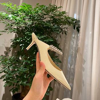 Jimmy Choo Patent White Heel 6.5cm