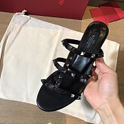 Valentino Rockstud Black Mule Sandals Heel 6cm - 3