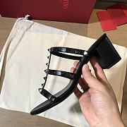 Valentino Rockstud Black Mule Sandals Heel 6cm - 4