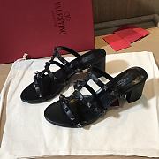 Valentino Rockstud Black Mule Sandals Heel 6cm - 2