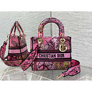 Dior Medium Lady D-Lite Bag Pink Multicolor 24 x 20 x 11 cm - 1