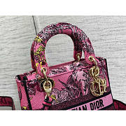 Dior Medium Lady D-Lite Bag Pink Multicolor 24 x 20 x 11 cm - 4