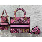 Dior Medium Lady D-Lite Bag Pink Multicolor 24 x 20 x 11 cm - 3