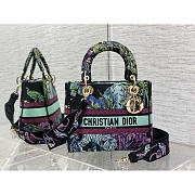 Dior Medium Lady D-Lite Bag Blue Multicolor 24 x 20 x 11 cm - 1