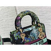 Dior Medium Lady D-Lite Bag Blue Multicolor 24 x 20 x 11 cm - 3