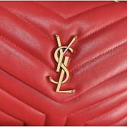 YSL Loulou Quilted Small Shoulder Bag Red Gold 23x17x9cm - 2