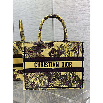 Dior Medium Book Tote Yellow Multicolor Toile de Jouy 36 x 27.5 x 16.5 cm