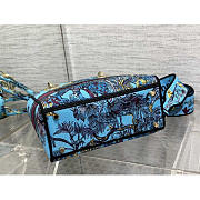 Dior Medium Lady D-Lite Bag Celestial Blue Multicolor Toile de Jouy 24 x 20 x 11 cm - 5