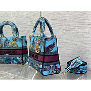 Dior Medium Lady D-Lite Bag Celestial Blue Multicolor Toile de Jouy 24 x 20 x 11 cm - 4