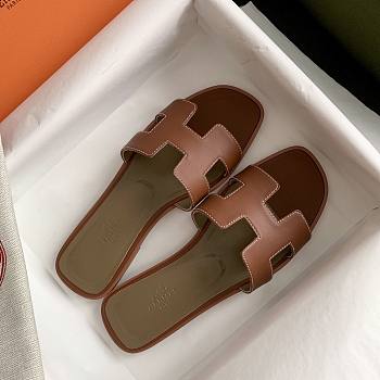 Hermes Slippers Brown