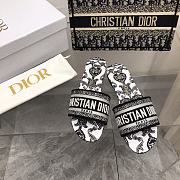 Dior Dway Slide Black and White Cotton Bandana - 3