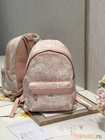 Dior Backpack Pink Cotton Canvas 35x30x12cm