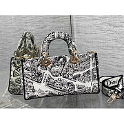 Dior Medium Lady D-Joy Bag White and Black Plan de Paris 26 x 13.5 x 5 cm - 4