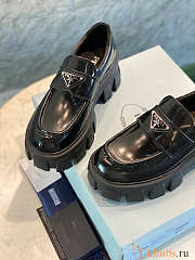 Prada Brushed Leather Monolith Loafers - 6