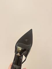 Prada Brushed Leather Slingback Pumps Black 7.5cm - 4