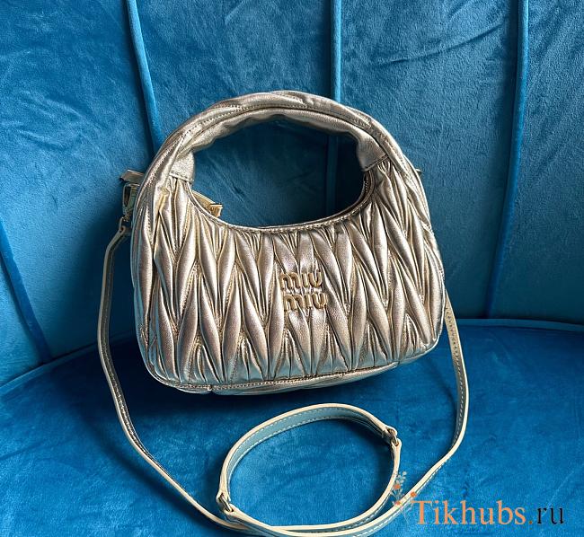Miumiu Wander Matelassé Nappa Leather Bag Gold 23x13x7cm - 1