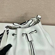 Prada Leather Bucket Bag White 25x19.5x14cm - 6