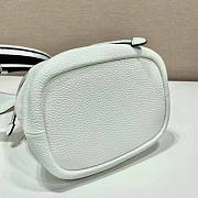 Prada Leather Bucket Bag White 25x19.5x14cm - 5