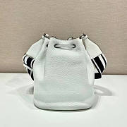 Prada Leather Bucket Bag White 25x19.5x14cm - 4