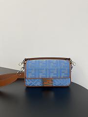 Fendi Baguette Light Blue Denim Bag With FF 27x15x6cm - 1