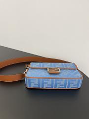 Fendi Baguette Light Blue Denim Bag With FF 27x15x6cm - 5