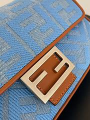 Fendi Baguette Light Blue Denim Bag With FF 27x15x6cm - 2