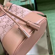 Gucci Ohidia GG Mini Bucket Bag Pink Canvas 15.5x19x9cm - 5