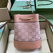 Gucci Ohidia GG Mini Bucket Bag Pink Canvas 15.5x19x9cm - 2