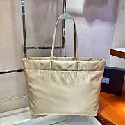 Prada Re-Nylon And Saffiano Leather Tote Bag Beige 40x34x16cm - 3