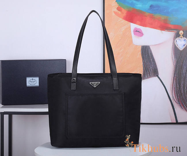 Prada Re-Nylon Tote Bag Black 35x29x15.5cm - 1