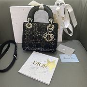 Dior Lady Strass Cannage Satin Black 17cm - 1