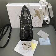 Dior Lady Strass Cannage Satin Black 17cm - 5