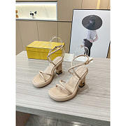 Fendi Baguette Beige Nappa Leather Sandals - 3