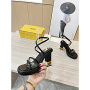 Fendi Baguette Black Nappa Leather Sandals 8.5cm - 3