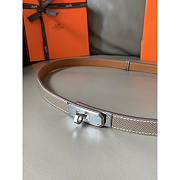 Hermes Kelly 18 Silver Hardware Gray Belt - 2