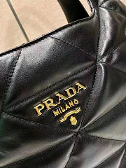 Prada Large Nappa Tote Bag With Stitching Black 38x34x17cm - 2