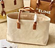 Celine Horizontal Cabas Natural Tan Canvas 44x32x16cm - 2