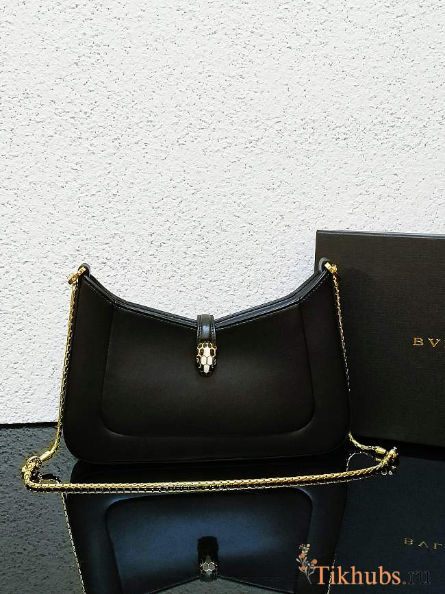 BVLGARI Serpenti Baia Shoulder Bag Black 27.5x18x4.5cm - 1