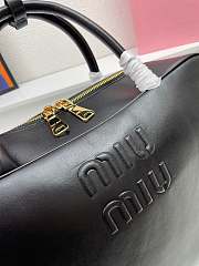 Miumiu Leather Top Handle Black Bag 34x23x10cm - 2