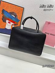 Miumiu Leather Top Handle Black Bag 34x23x10cm - 3